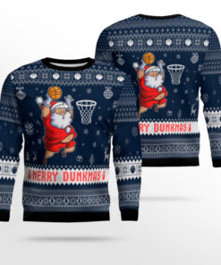 Merry Dunkmas Ugly Christmas Sweater Gift Basketball Gift For Fan