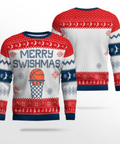 Merry Swishmas Basketball Ugly Christmas Sweater Birthday Gift For Husband