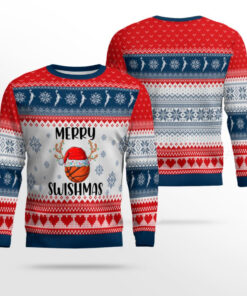Merry Swishmas Basketball Ugly Sweater Christmas Clothing Gift For Girls Women
