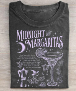 Midnight And Margaritas T-Shirt Halloween Witch Cocktail Womens Apparel Gift Ideas For Mom