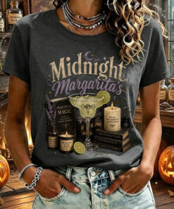 Midnight Margaritas Halloween T-Shirt Practical Magic Womens Merch Spooky Party Gifts For Her