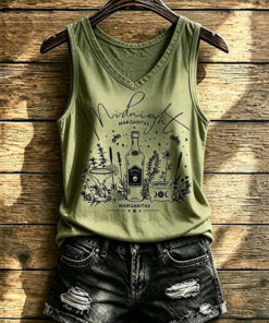 Midnight Margaritas Merch Halloween Cocktail V-Neck Tank Top Practical Magic Gifts