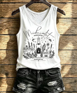 Alternative view of Midnight Margaritas Merch Halloween Cocktail V-Neck Tank Top Practical Magic Gifts