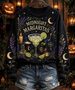 Midnight Margaritas Sweatshirt Celestial Moon Owens Sisters Clothes Halloween Spooky Gifts