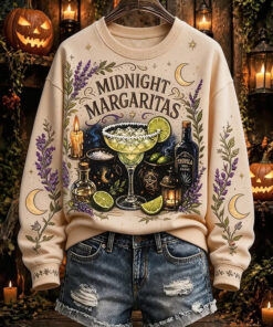 Alternative view of Midnight Margaritas Sweatshirt Celestial Moon Owens Sisters Clothes Halloween Spooky Gifts