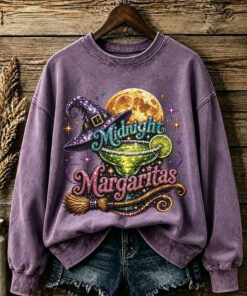 Midnight Margaritas Sweatshirt Magic Witch Halloween Clothing Presents For Mum