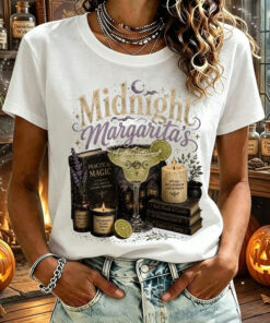 Midnight Margaritas T-Shirt Practical Magic Womens Apparel Halloween Witchy Cocktail Gift