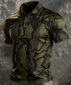 Military Camo Polo Shirt Patriotic Veterans Day Apparel Gifts For US Army