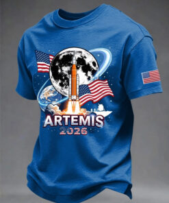 NASA Artemis 2026 T-Shirt SLS Rocket Moon Landing Merch Space Geek Gift For Astronomy Fans - Homegiftaura