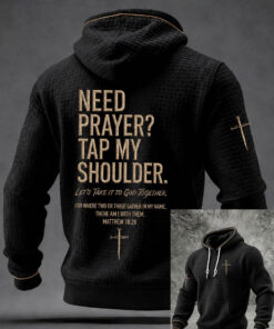 Need Prayer Tap My Shoulder Hoodie Let's Take It To God Together Clothes Christian Faith Gifts
