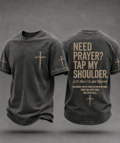 Need Prayer Tap My Shoulder T-Shirt Let's Take It To God Together Merch Gifts Christian Faith