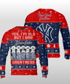 New York Yankees Baseball Merch Yes I'm Old But I Saw Ugly Sweater MLB Christmas Gifts