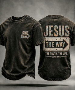 One Way Jesus T-Shirt The Way The Truth The Life John 14 6 Clothes Gifts Christian Faith