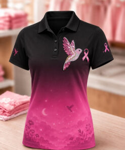 Pink Ribbon Merch In October We Wear Pink Polo Shirt Breast Cancer Awareness Month Gifts
