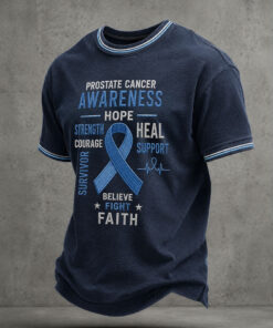 Prostate Cancer Awareness Month Merch Believe Fight Faith T-Shirt Health Support Gifts