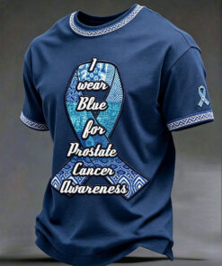 Prostate Cancer Awareness Month Merch I Wear Blue T-Shirt Stronger Together Gifts For Him