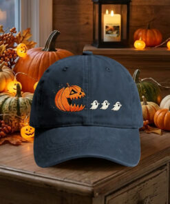 Pumpkin Pac Man Halloween Hat Ghost Eater Ball Cap Gothic Fall Festival Gift