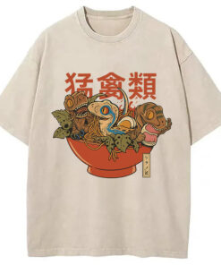 Ramen Raptors Washed T Shirt Everyday Comfort Graphic Shirt Gifts For Friends Gypsysystersgift - Homegiftaura