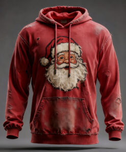Red Santa Claus Hoodie Xmas Mens Apparel Winter Christmas Gift Ideas For Dad