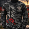 Remember And Honor Long Sleeve Shirt Veterans Day Apparel Patriotic Military Remembrance Gift