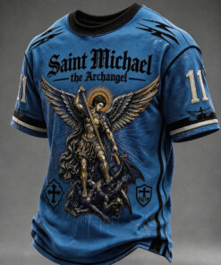 Saint Michael Merch Faith The Archangel T-Shirt Religious Presents For Brother