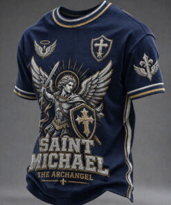 Saint Michael Merch The Archangel T-Shirt Christian Warrior Clothing Religious Faith Gifts