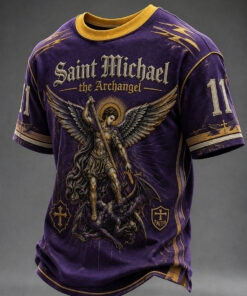 Saint Michael Merch The Archangel T-Shirt Religious Mens Clothing Faith Gifts For Men