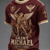 Saint Michael The Archangel T-Shirt Warrior Of God Christian Clothes Dad Gifts