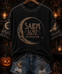 Salem 1692 They Missed One T-Shirt Halloween Spooky Clothing Halloween Gifts For Coworker