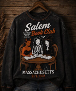 Salem Book Club Sweatshirt Halloween Womens Apparel Gift Ideas For Her