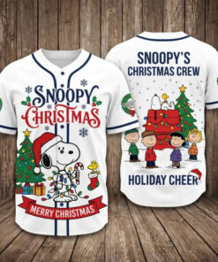Snoopy Merch Merry Christmas Crew Jersey Cartoon Holiday Gifts For Boyfriend