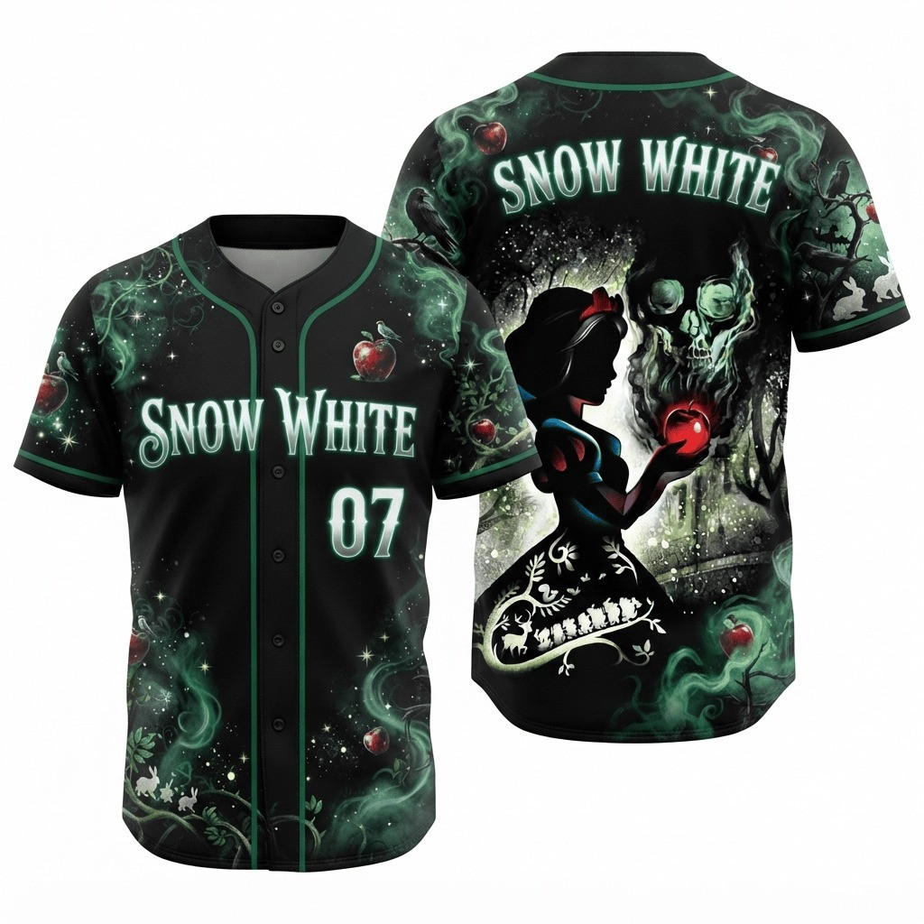 Snow White Halloween Baseball Jersey Snow White Merch Retro Gifts For Fans