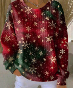 Snowflake Galaxy Sweatshirt Christmas Clothing Season Early Holiday Gifts