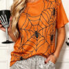 Spider Web Halloween T-Shirt Spiders Spooky Season Clothes Halloween Gift For Sister