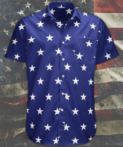 Star Spangled Hawaiian Shirt Men's Button Down Shirt Patriotic Clothing - Homegiftaura