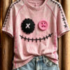 Stitched Doll Face T-Shirt Halloween Spooky Merch Apparel For Spooky Lover