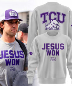 TCU Horned Frogs Merch Jesus Won Sweatshirt NCAA Football Gifts For Christian Dad