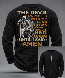 The Devil Saw Me Until I Said Amen Long Sleeve Shirt Christian Clothing Faith Outfit Gifts
