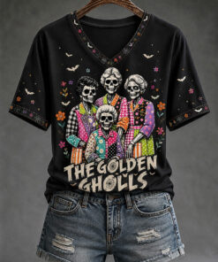 The Golden Girls V-Neck T-Shirt Halloween Sugar Skull Womens Clothing Gifts For Her
