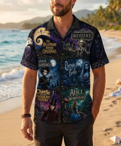 The Nightmare Before Christmas Hawaiian Shirt Dark Fantasy Cartoon Aloha Shirt Halloween Gift