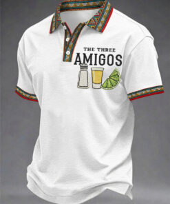 The Three Amigos Polo Shirt Mexican Food and Drinks Clothing Gift For Men - Homegiftaura