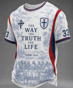 The Way The Truth The Life T-Shirt Christian Faith Mens Merch Gifts For Boyfriend