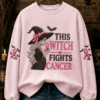 This Witch Fights Cancer Sweatshirt Breast Cancer Awareness Merch Spooky Lover Gift Ideas