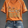 Trust In The Lord V-Neck T-Shirt Funny Dachshund Faith Womens Apparel Religious Gift For Her