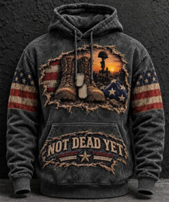 US Army Merch Not Dead Yet Hoodie Proud Veteran Gifts For Military