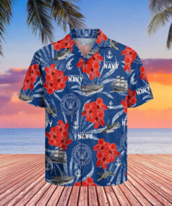 US Navy Hawaiian Shirt Hibiscus Aloha Shirt Veterans Day Appreciation Ideas Famerry - Homegiftaura