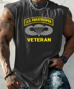 US Paratrooper Veteran Tank Top Memorial Day Military Mens Merch Patriotic US Soldier Gift
