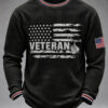 US Veteran Merch American Flag Long Sleeve Shirt Patriotic Military Gifts For Husband
