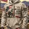 US Veteran Merch Faith Family Freedom Hoodie Faith Gifts For Military Men
