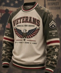 US Veteran Merch Honor All Who Served Camo Sweatshirt Veterans Day Military Gift